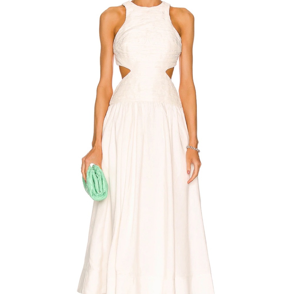 AJE Introspect Pleated Cut Out Midi Dress
- new with tags